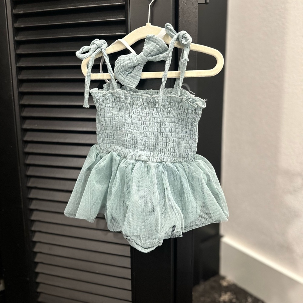 Spearmintt Baby Muslin Tutu Dusty Blue! 
0-6 months